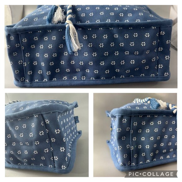 J. CREW STRUCTURED TOTE BAG ONE SIZE - CHAMBRAY BLUE WHITE - Picture 15 of 15